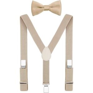 Boy's Bow Tie And Suspenders‎ Set Khaki